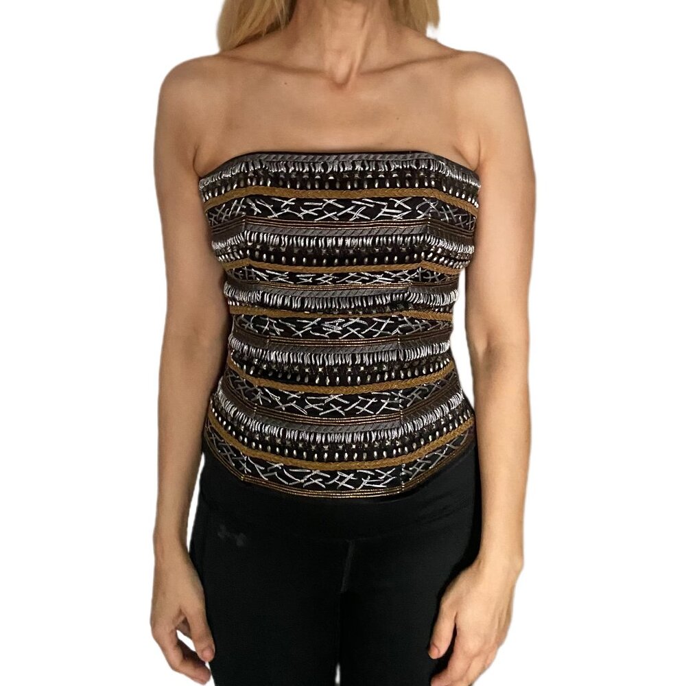 Bebe embroidered bustier XS